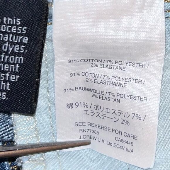 J Crew Jean Denim Shorts Size 27 - Cut Offs Merrill Wash Mid Rise Stretch - Picture 4 of 6